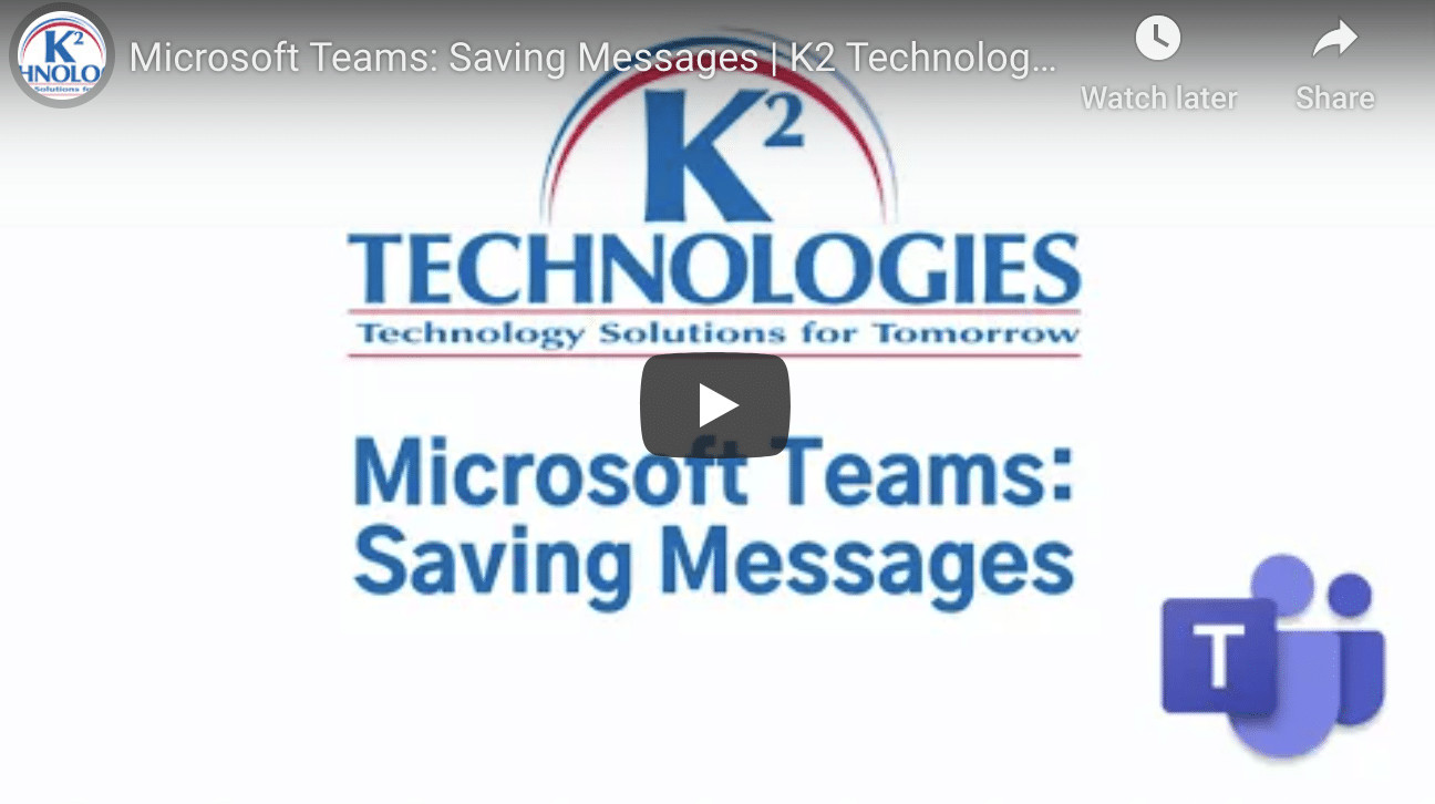 Saving Messages in Microsoft Teams