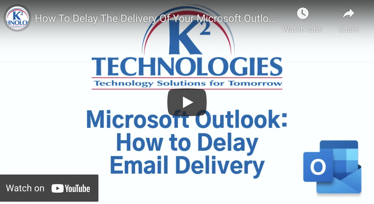 Microsoft Outlook How to Delay Delivery