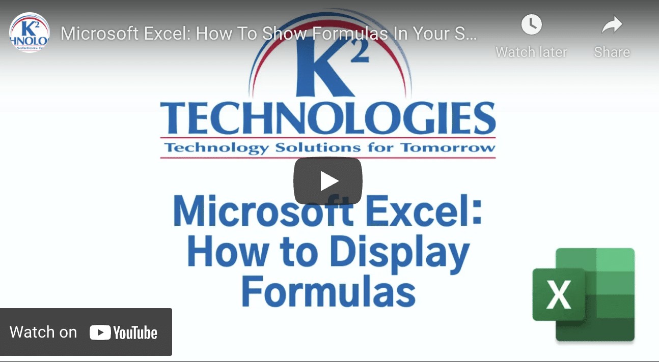 How To Show Formulas in Microsoft Excel