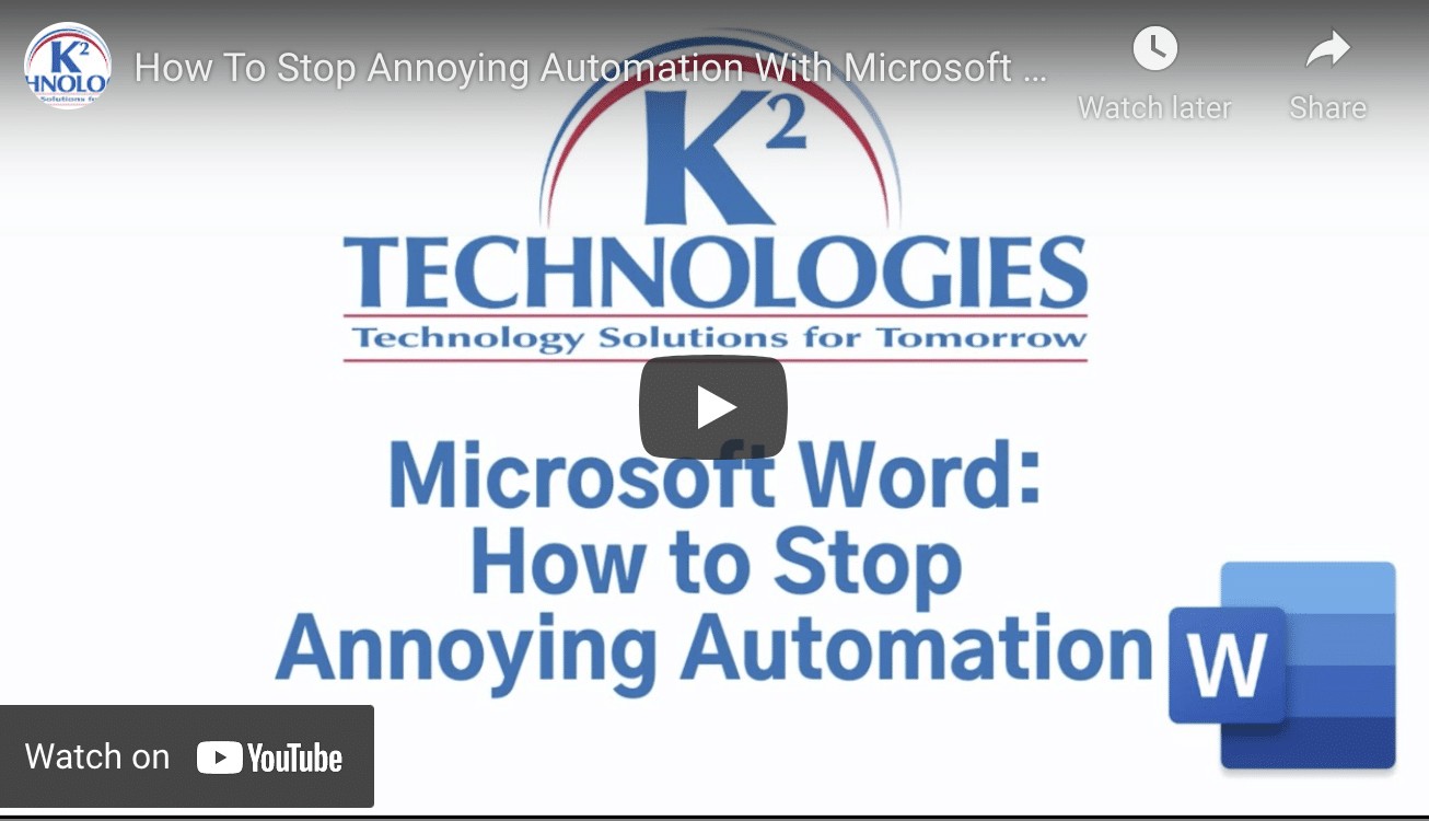Microsoft Word Annoying Automations