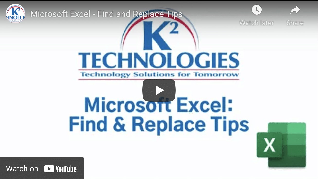 Microsoft Excel Tips Find and Replace