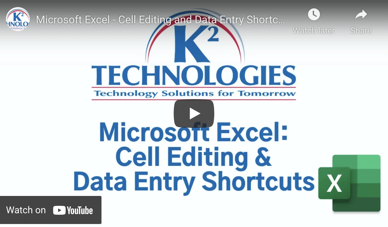 Microsoft Excel Tips: Data Entry Shortcuts