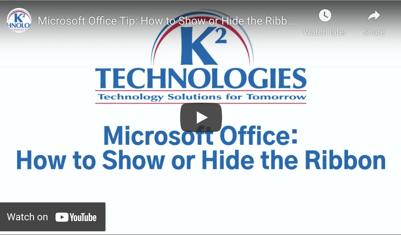 Microsoft Office Tip: How to Show or Hide the Ribbon