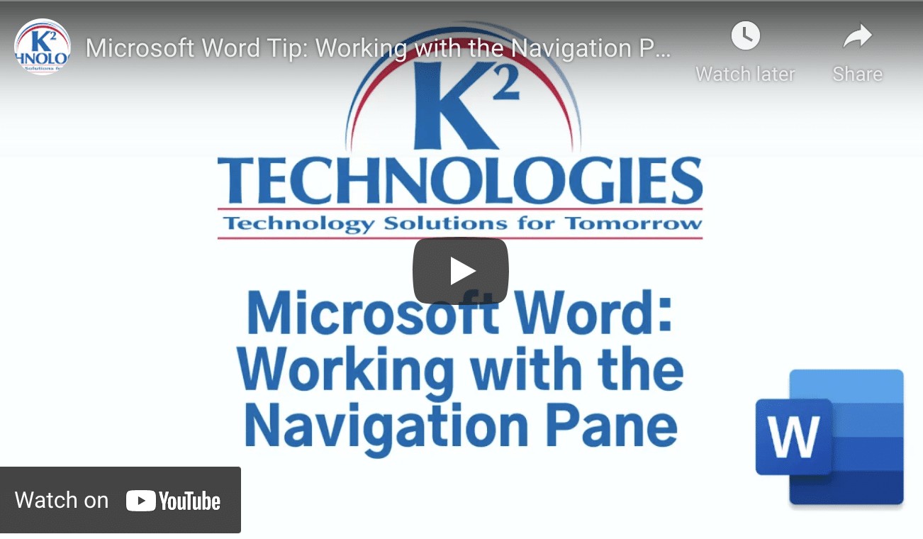 The Navigation Pane in Microsoft Word