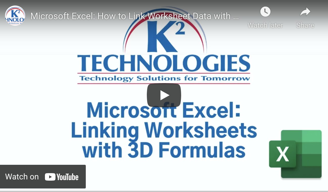 How to Link Worksheet Data with 3D Formulas