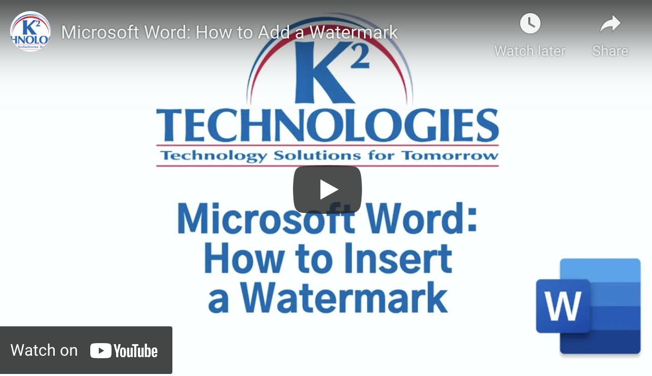 Inserting a Watermark on a Microsoft Word Document