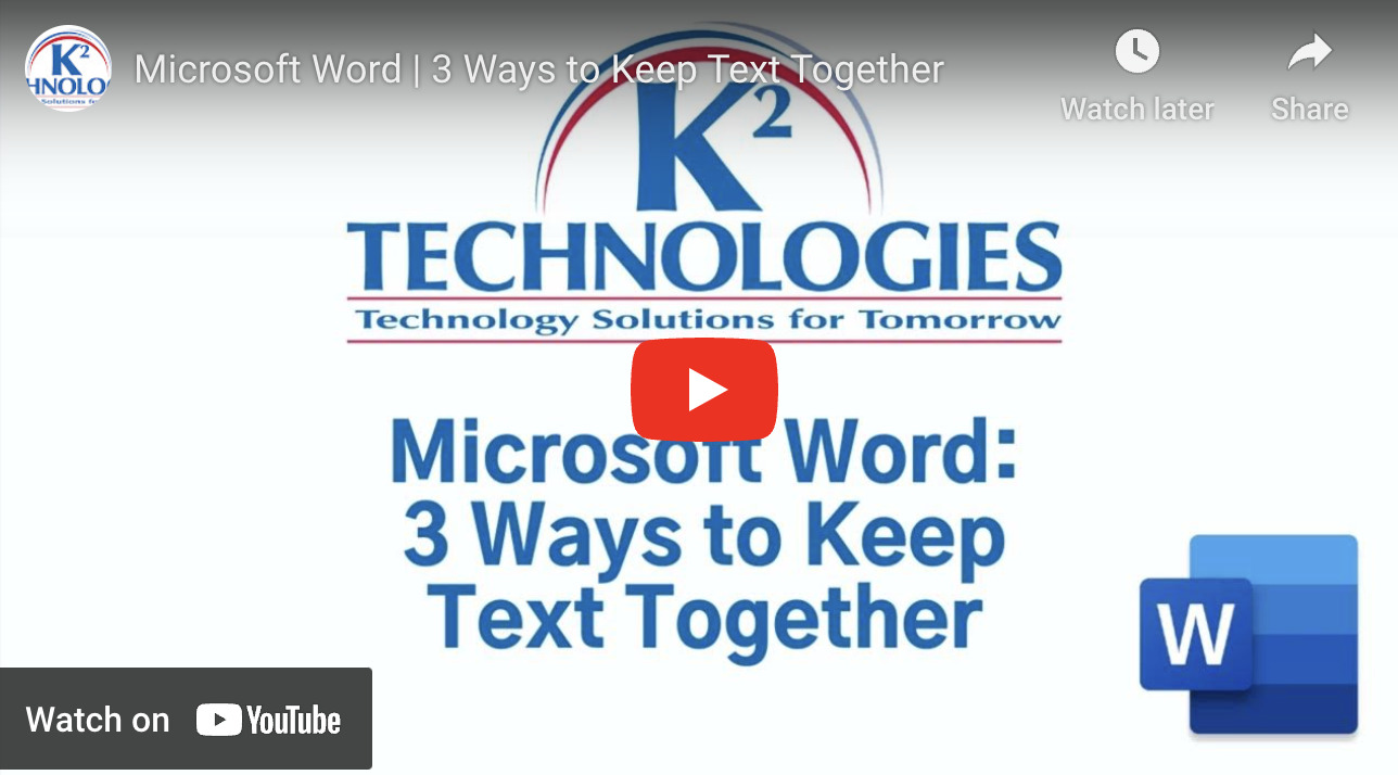 3 Ways to Keep Text Together In Microsoft Word